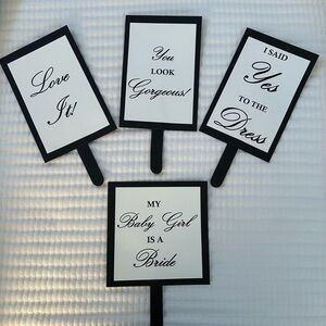 Elegant Black and White Party Signs